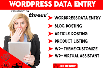 do wordpress data entry and woocommerce product listing