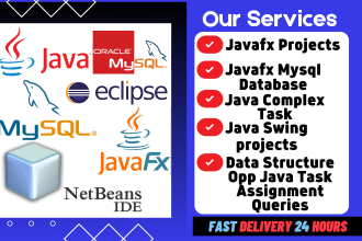 do complete java, console swing javafx projects in 7 hours