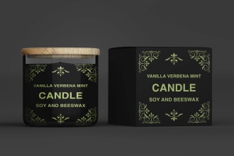 do candle label design, product label design and candle box