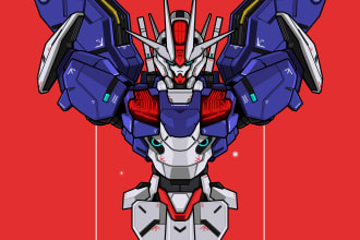 draw a nice and awesome mecha, gundam fanart or nft for you
