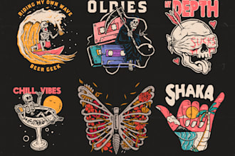 do t shirt design with traditional tattoo in my style
