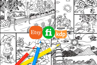 draw any kind of coloring book pages for you