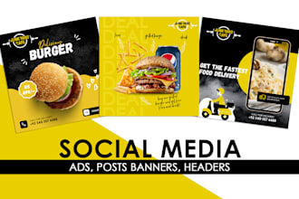 design upto date social media post, banners like pro by our studio