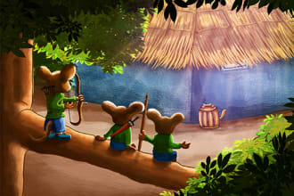 do children story book illustration, ebooks and cover