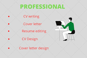 offering professional CV and cover letter writing plus editing