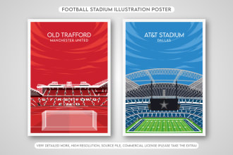 create a stadium illustration poster for your favorite team
