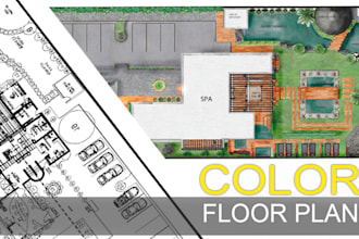 do a 2d color floor plan for your proyect