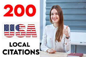 do top 200 USA live local citations, business listing