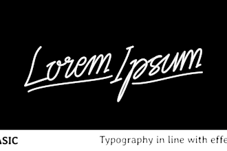 design typography in line style