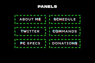 diseñaré tus paneles para twitch o tu banner de youtube