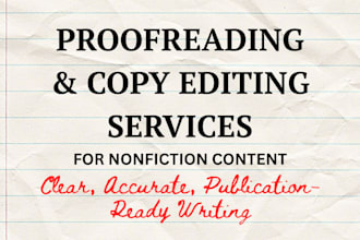 professionally proofread and copy edit your nonfiction