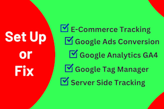 fix ecommerce tracking, ads conversion tracking and server side tracking ga4 GTM