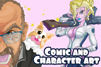 draw illustrations, comic art, character art or fan art