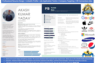 design or enhance your linkedin profile and resume