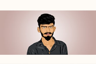 create your photo into cartoon style vector art