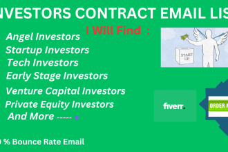 build active and valid angel investors contact list