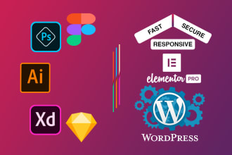 convert psd, figma, xd, sketch to wordpress by elementor pro