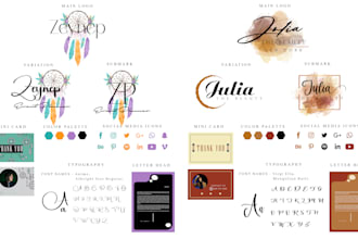 make a feminine logo or perfect author with branding guide