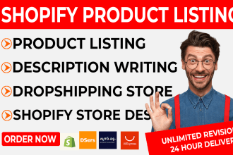 do shopify product listing and shopify data entry