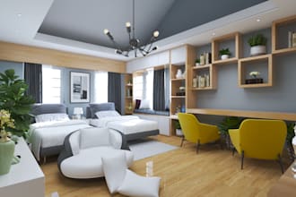 do real estate 3d modeling,rendering interior photorealistic room design
