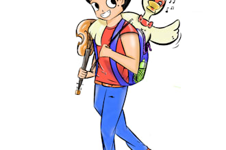 draw a cartoon illustration
