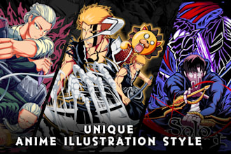 draw a custom vector anime style for your clothing brand