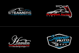 do auto detailing auto mobile and car wash logo design
