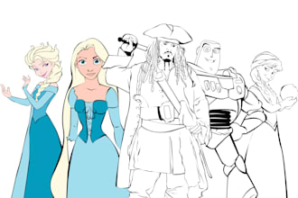 create custom clipart and lineart illustrations for you