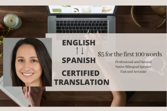 do a certified translation from english to spanish or spanish to english