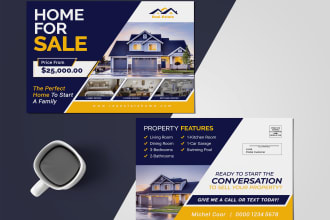design professional real estate postcard, eddm and flyer