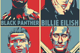 design a custom hope poster style illustration from your photo