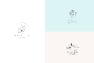 design creative botanical hand drawn and feminine logo
