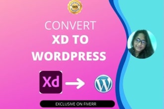 convert adobe xd to wordpress responsive website design