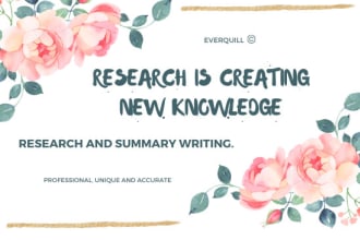assist in research and summary writing