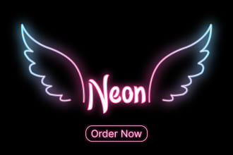 do neon style logo and line art design