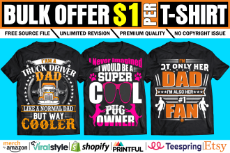 do custom typography shirts and bulk t shirt design in 12 hour