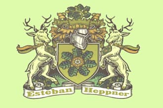 give beautiful arms crest coat heraldry logo for you company