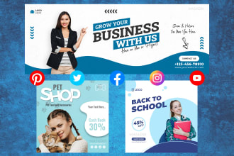 design facebook cover, logo, instagram post or any social media design
