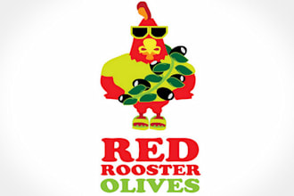 design red rooster olives logo