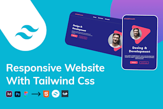 convert your design to HTML with tailwind CSS and alpinejs