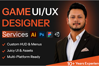 design game UI UX, hud and menus for mobile, unity and unreal engine