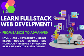 teach you HTML, CSS, javascript, react, and mern stack web development