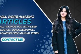 write an amazing article for you