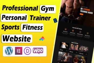 build wordpress portfolio, gym, fitness, workout website with elementor pro