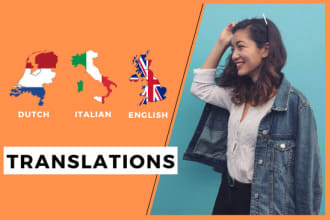 translate from and to dutch, italian and english
