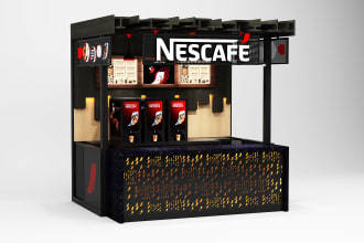 design a 3d vending machine or trade booth