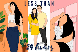 draw minimalistic faceless portrait