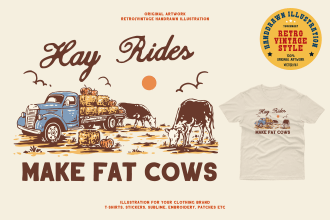 create handdrawn vintage retro illustration