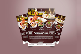 design restaurant menu, food menu, flyer, poster, brochure