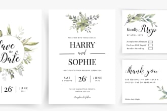 create floral wedding invite and stationery